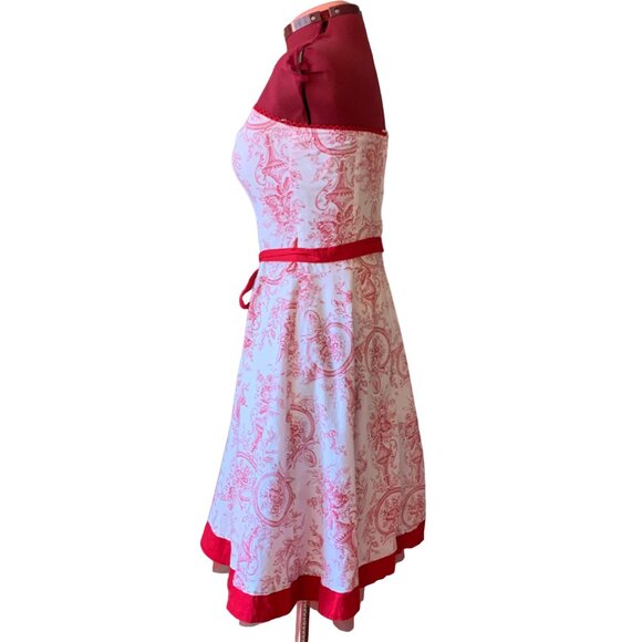 LE CHATEAU - Tube dress pleated skirt with tule lined white / red - medium - Picture 6 of 16